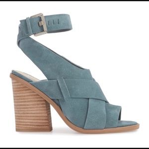 Marc Fisher Blue Suede Heel Pump Sandals